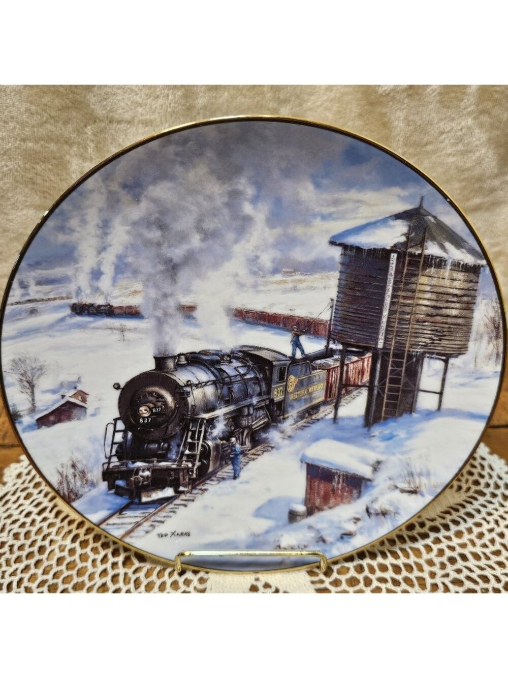 1993 Winter Rails THE LONG HAUL Plate Ted Xaras Steam Train Hamilton #0569 B